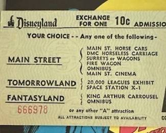 1958 Disneyland Ride Ticket.
