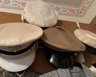Vintage Military visor caps.