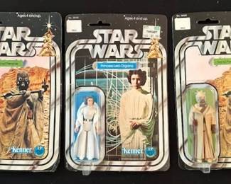 1977 Kenner Sand People (2) and 1978 Star Wars Princess Leia Organa figures.