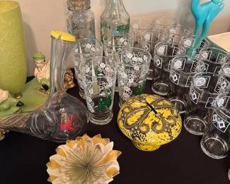 Vintage Glassware, and decanters.