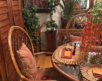 Wicker Chairs, Wood Cabinets Wardrobe 