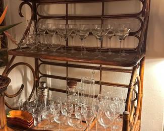 Wicker Bamboo Rattan Bakers Rack