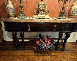 Brass pieces and granite statement table