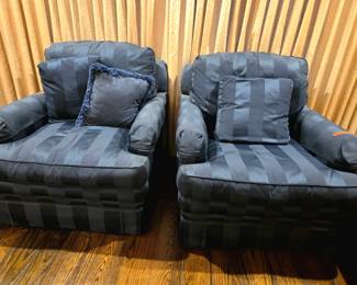 Custom navy striped chairs