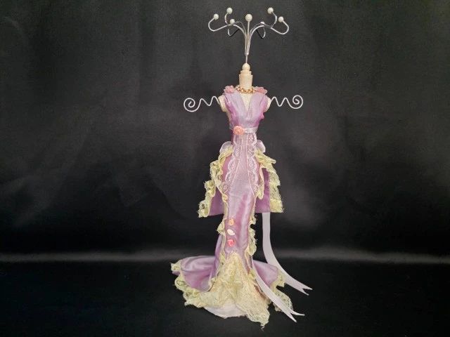 Purple Dress Mannequin Jewelry Holder - Wire
