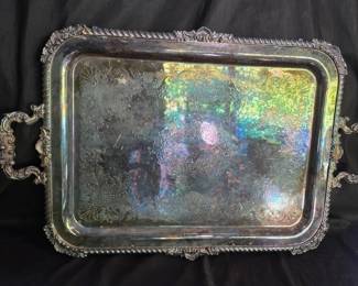 Silver Plated Tray with Floral Engraving M 4425