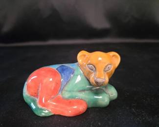 South Africa Handmade Reclining Leopard Figure