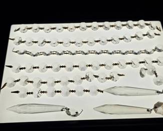 Crystal Prisms - 19 Gold Chains Chandelier Parts