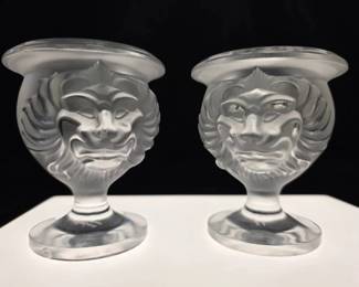 Lalique Tete de Lion Crystal Pieces - Signed