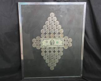 US Bicentennial $2 Bill and 50-Cent Framed