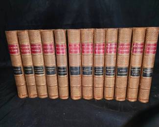 Defoe's Works - 12 Leather-Bound Volumes