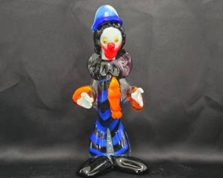 Murano Glass Clown Figurine - Multicolor