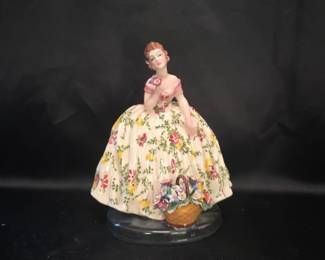 Vintage Flowered Dress Floral Basket ZSZ Studios