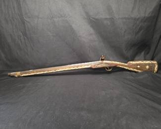 Rare 18th Century Flintlock Rifle - Inlaid Silver and Mother of Pearl