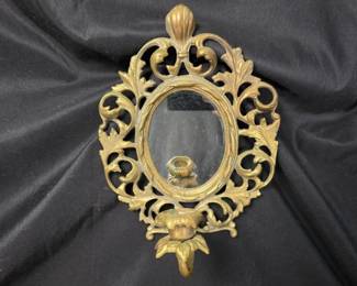 Rococo Brass Wall-Mounted Candle Sconce