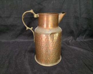 Solid Copper Pitcher - Hammered Made in Turkey
