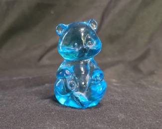 Fenton Ice Blue Bear Figurine 5251-L9 Year 2000
