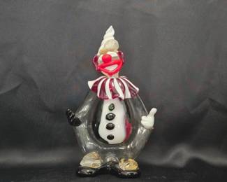 Murano Glass Clown Figurine - Multicolor