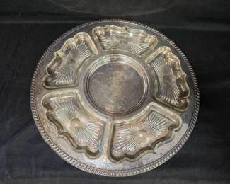 Metal Serving Tray - Six Divided Sections