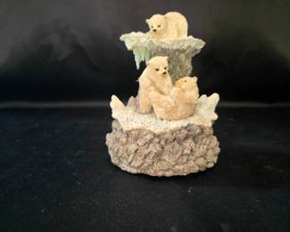 Polar Bear Family Born Free Music Box