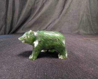 Canadian Nephrite Jade Bear Carving - Small