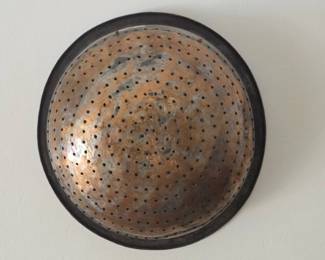 Copper Colander Bowl - Perforated 12 Inch