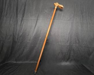 Wooden Cane - Carved Rabbit Head Handle