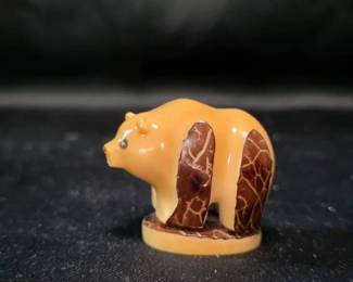 Bear Figurine - Tan with Dark Brown Accents