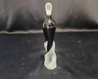Murano-Style Glass Perfume Bottle - Swirled