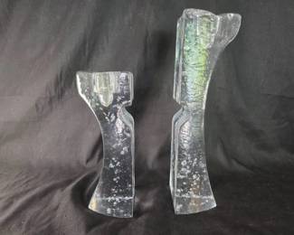 Kosta Boda Connect Candlesticks - Bubble Glass