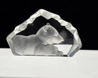 Mats Jonasson Sweden Crystal Baby Polar Bear