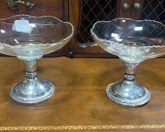 Frank Whiting Weighted Sterling & Glass Compotes