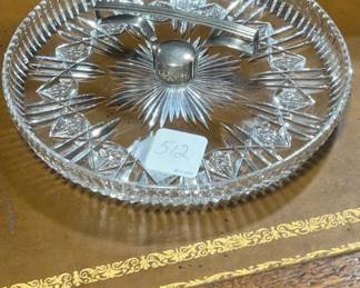  Hawkes Cut Glass w/ Sterling Handle Tray
