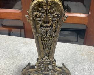 Brass Peacock Folding Fireplace Screen