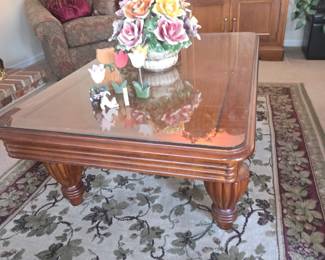 Coffee table and rug