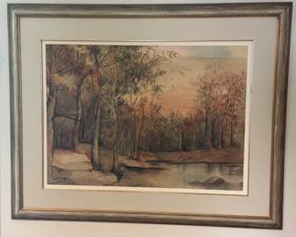 Signed Watercolor 31 x 38