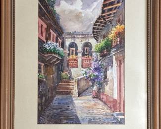 Origional Signed Watercolor 16 x 18.5