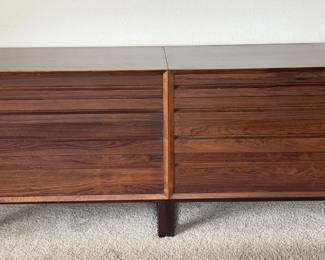 Magnificent Rosewood King Bedroom Set with Modular Dressers.  Purchased in Denmark 1960s
