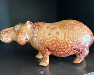 Hand-carved Hippo Sculpture (Kenya)
