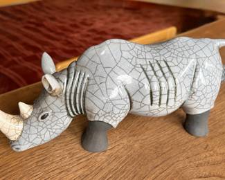Rhinoceros Sculpture (Porcupine Ceramics, South Africa)