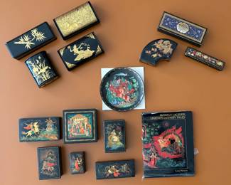 Vintage Lacquer Boxes (Russia, India, and others)