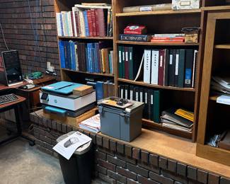 Home office equipment located in basement