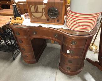 Kidney Bean Mahogany Desk