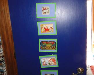Framed needle packages and post cards