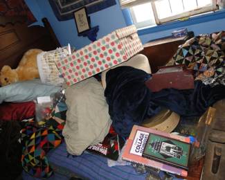 The box is filled with vintage Christmas