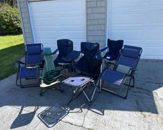 Six Foldable Camping ChairsLoungers