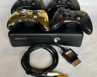 XBOX 360 with Four Controllers, No Games, No Power Cord