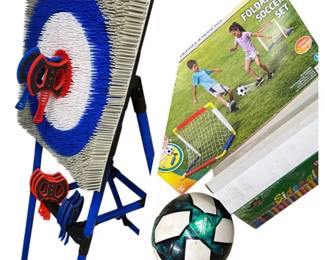 Kids Axe Throwing Game, Sidewalk Chalk, Soccer Goals