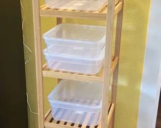 Light Weight Bamboo Storage Tower And Storage Bins