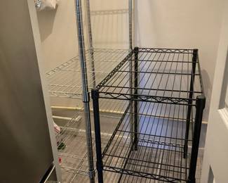 Chrome 5 Tier Storage Rack And Black 3 Tier Rack